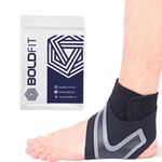 Boldfit Premium Ankle Support Compression Brace for Injuries, Ankle Protection Guard Helpful In Pain Relief and Recovery. Ankle Band For Men & Women (Ankle Brace Grey - Left)