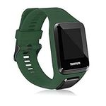 kwmobile Strap Compatible with TomTom Adventurer/Runner 3/Spark 3/Golfer 2 Strap - Replacement Silicone Watch Band - Dark Green