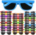 FEPITO 30 Packs Neon Color Party Sunglasses Kids Sunglasses Bulk for Birthday Party supplies Treat Bag Fillers for Beach Pool Party Toys for Kids and Adults, 10 Colors