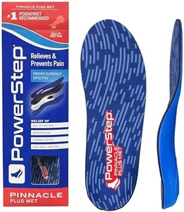 PowerStep Pinnacle Plus Ball of Foot Pain Relief Orthotics - Shoe Inserts for Metatarsalgia, Arch Support, and Morton's Neuroma Pain Relief - Shoe Insoles with Metatarsal Pad (M 6-6.5, F 8-8.5)