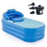 CO-Z Inflatable Portable Adult Bath Tub, Foldable Free-Standing PVC Bathtub w Electric Pump, Anti-Slippery Inflatable Pool for Adult Children Spa Bath