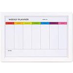 Weekly Dry Erase Board for Wall [17in x 12in] Weekly Whiteboard Planner and Magnetic Calendar - Days of The Week White Board for Schedule, Daily Meal Planner - Includes Full Mounting Kit