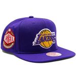 Mitchell & Ness Los Angeles Lakers NBA Conference Patch Purple Original Fit Snapback Cap - One-Size