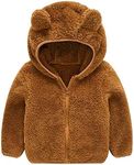 Toddler Girls Boys Fleece Hoody Jacket Zip Up Teddy Coat Warm Winter Outwear