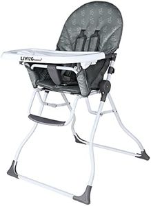 3-in-1 Baby High Chair, Portable Foldable Dining Booster Seat with Adjustable Tray for Babies and Toddlers, Grey - LIVINGbasics, 33.0 pounds