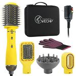 Hair Dryer Brush, Volumizing Styling, WeChip 4 in 1 Detachable Negative Ion Hair Dryer, Blow Dryer Brush for Straightening/Drying/Curling, with Carrying Case (Yellow)