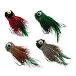 Generic 4 Pieces Fly Fishing Lures Trout Lures Lightweight with Sharp Hooks Artificial Baits for Panfish Snapper Fishing Tackle Tools