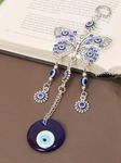 TIED RIBBONS Metal Butterfly Blue Evil Eye Wall Hanging For Home Entrance Door Car Office Feng Shui Nazar Battu Pendant Ornament Good Luck Charm And Prosperity Decoration Gift Items (25.4 Cm)