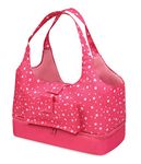 Badger Basket On-The-Go Travel Tote and Storage Bag for 18 inch Dolls - Pink Stars