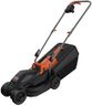 BLACK+DECKER Tondeuse Filaire 1000W, Tondeuse à Gazon Electrique 32 cm, 3 hauteurs réglables 20, 40 et 60 mm, Tondeuse Légère avec Poignée Type Landau, Idéale Jusqu'à 300 m², BEMW351-QS