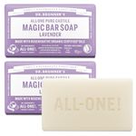 Dr. Bronner's Lavender Pure-Castile Bar Soap, Cream, 140 g (Pack of 1)