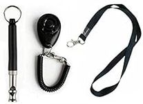 Multibao Dog Puppy Training Whistle and Dog Clicker with Black Lanyard Silent Ultrasonic Sound Pitch Adjustable PET Training Teaching tool