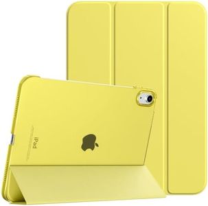 TiMOVO Funda para iPad 10ª Generación 2022 10,9 Pulgadas 2022, Funda iPad 10 Generacion Cubierta Ultra Delgada Carcasa Trasera Dura Translúcida con Soporte Trifold, Amarillo Limón