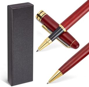 Juvale 2 Pack Luxury Rosewood Pen Sets for Men Gift - Fancy Nice Ballpoint Pens with Black Ink Refills for Signature Executives Business Office