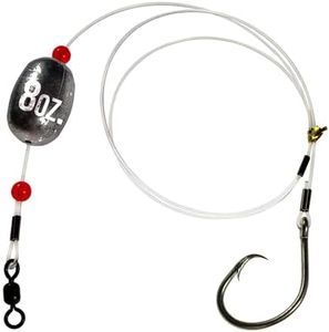 Rite Angler Weighted Grouper Rig – Offshore Saltwater Fishing Setup with Circle Hook and Egg Sinker for Deep Drop, Bottom Fishing, Snapper, Grouper, and Tarpon – Pre-Tied Pesca Agua Salada Rig (8oz)