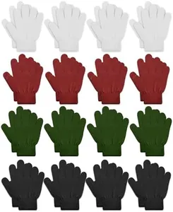 ONESING 16 Pairs Kid Gloves Knitted Children Gloves Bulk For Boys Girls - Stylish and Warm Winter Attachments Mixcolor D