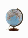 National Geographic Edge Classic Globe | Illuminated | Base in beechwood and metallic meridian |Political and physical map by National Geographic | Text in English | 30cm Diameter