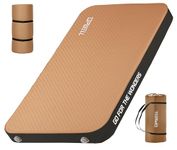 UPWELL Self Inflating Sleeping Pad 4.5" Thickness Camping Mattress with Solid Foam Double Sleeping Mat Portable Fast Inflation for Outdoor Mat Portable Roll Up Bed Brown