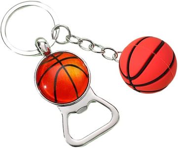 Basketball Bottle Opener Keychain for Men Dad Boyfriend Basketball Coach Player Gifts for Basketball Beer Lover Gifts for Husband Brother Beer Gift Basket Ball Key Chain