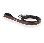 MICHUR Minimo dog leash leather, dog leather lead, collar brown 59,06 x 0,71"