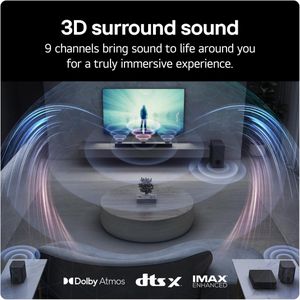 LG S80QR Dolby Atmos Soundbar – Wireless Subwoofer, Surround Sound