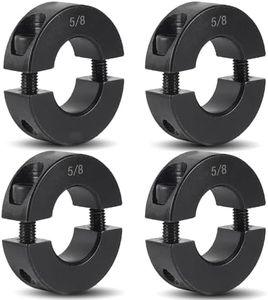 TonGass (4-Pack, Black) 5/8" Bore Double Split Clamp-On Shaft Collars Screw Set Carbon Steel Bore Shaft Collars Sets - 5/8" Bore Size, 1-5/16" Outer Diameter, 7/16" Width for Automotive Industrial Use