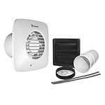 Xpelair Simply Silent DX100TS with Wall Kit (300mm Telescopic Duct and External Grille) - Timer Square