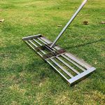 304 Stainless Steel Lawn Leveling Rake - 36'' x 10'' Lawn Levelers with 72'' Long Stainless Steel Handle, Levelling Rake for Soil Dirt Sand Top Dressing