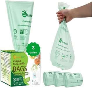 OrangeBio 3 Gallon Compostable Trash Bags, 100 Count, Food Grade, Plant-based, Biodegradable, Leak-proof, Tear-resistant, Dishwasher Safe