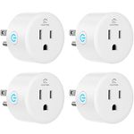 Smart Plug, Mini Wi-Fi Plug That Works with Alexa & Google Home, Smart Socket with Remote Control & Timer Function, 2.4Ghz Wi-Fi Only, No Hub Required