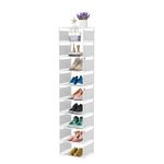 esonstyle 10 Tier Shoe Rack Metal Narrow Shoe Rack For 10 Pairs Tall Shoe Rack Space Saving Shoe Organizer for Living Room Entryway Hallway and Cloakroom