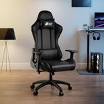 Green Soul Raptor 2.0 Racing Edition Ergonomic Gaming Chair with Premium PU Leather, Adjustable Neck & Lumbar Pillow, 3D Adjustable Armrests & Heavy Duty Nylon Base (Black)