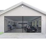 AURELIO TECH Magnetic Garage Door Screen for 2 Car 16x7 ft Single Garage Door Mesh Screen Curtain Cover Kit with Hook and Loop