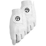 TaylorMade Men's Stratus Tech Golf Glove (2 Pack), White, Medium/Large