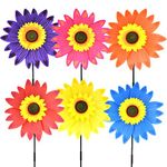 B bangcool Sunflower Lawn Pinwheels Wind Spinners Garden Party Pinwheel Wind Spinner for Patio Lawn & Garden (6 PCS)