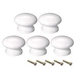 uxcell Round Wood Knobs,5Pcs 34mm D