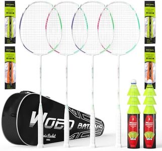 Professional Carbon Fiber Badminton Rackets Badminton Racquet for Backyards Gym(2/4 Packs)