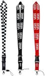 Lanyard for Keys, 2 Pcs Cruise Lanyard for ID Badge - Detachable Key Chain Holder for Women Men Kids, Black+black+red