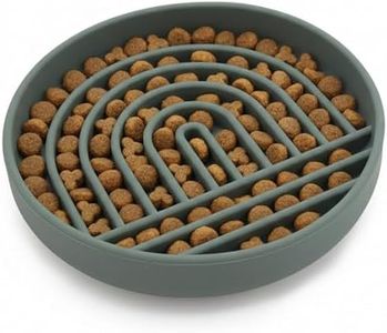 Should We Go? - The Slowdown Bowl Silicone Slow Feeder for Cats & Kittens, Slow Eating Mealtime Solution with Modern Lick Mat Design, Reduces Gulping, Fits 1 Cup 6” Across x 1.25” Tall, Small-Spruce