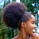 Afro Puff Drawstring Ponytail Kinky Curly Bun Hair Synthetic Short Extensions Hairpieces Updo Hair for Women Afro Puff Ponytail for Natural Hair, Clip On Kinky Drawstring Curly Ponytail Bun