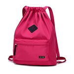 Risefit Waterproof Drawstring Bags, Printed Gym Bags Sports Backpacks for School PE Yoga for Men Women Girls Students