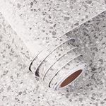 FunStick 24"x200" Granite Contact Paper for Countertops Waterproof Grey Granite Peel and Stick Countertops for Kitchen Bathroom Marble Wallpaper for Table Cabinets Adhesive Vinyl Removable Wall Paper