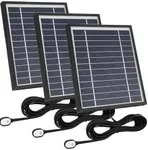 Uogw 3 Pack Solar Panel Charger for Arlo Ultra/Pro 4/5S 2K/Go 2, with 11.5ft Waterproof Magnetic Charging Cable, Adjustable Mount - Black