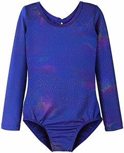 HOZIY Long Sleeve Gymnastics Leotards for Girls 4t 5t Blue Ballet Leotard No Skirt