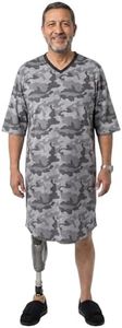Silverts Men’s Adaptive Clothing Open Back Hospital Gown, Assisted Dressing Patient Apparel for Elderly, Nursing Home Care - Classy Camo 3X-Large