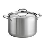 Tramontina 80116/041DS Gourmet 18/10 Stainless Steel Induction-Ready Tri-Ply Clad Covered Stock Pot, 8-Quart, Stainless by Tramontina