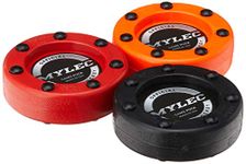 Mylec Roller Puck Variety 3 Pack Roller Hockey Pucks, Red/Orange/Black