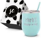 Mimi's Sippy Cup Insulated Wine Tumbler - New Mimi - Mother's Day Tumbler with Straw - Adult Sippy Cup Mommy Juice, Mama Cup Gift - Wine Tumbler for Mimi - Mom Juice Tumbler - Wine Sippy Cup