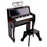 Hape Light Up Keys Piano with Stool Music Toy Age 3+, Black, E0629