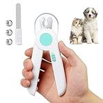 Adiwo Dog Cat Pet Nail Clippers, Dog Nail Clippers and Trimmers with Safety Shield and LED Lights, Pet Toenail Clippers for Large, Medium and Small Pets, With Hidden Nail File (Blue)